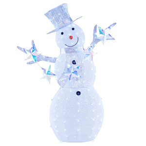5 ft Pre-Lit Christmas Snowman with Stars - Color: White D681-CM24769US