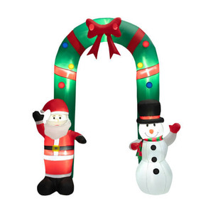 8 Feet Christmas Inflatable Archway with Santa Claus and Snowman - Color: Multicolor - Size: 8 ft D681-CM23984US