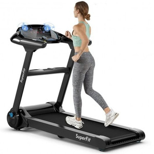 2.25HP Folding Treadmill with Bluetooth Speaker-Black - Color: Black D681-SP37546BK