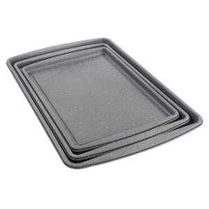 Oster 3 Piece Carbon Steel Cookie Sheet in Greystone D970-128667.03