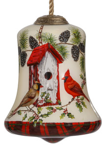 Cardinal Home Sweet Home Hand Painted Mouth Blown Glass Ornament N270-477482