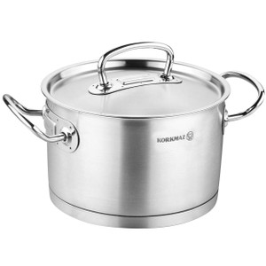 Korkmaz Proline Professional Series 2 Liter Stainless Steel Casserole with Lid in Silver D970-A1160