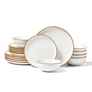 Dinnerware Set, Service for 6 (18 PCS), Round Plates and Bowls Sets, Scratch Resistant Ceramic Dinn E415-YXKSMBSYXKS1DV8NNV0