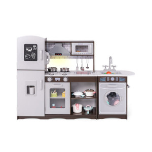 Corner Toy Kitchen Set with Light with Sounds Interactive-Dark Brown - Color: Dark Brown D681-TP10223CF