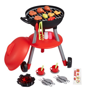 28 PCS BBQ Grill Playset, Kids Toys Kitchen Playset with Sound & Light, Little Chef Play, Interacti E415-SKLWJZHSLLSSDVHZMV9