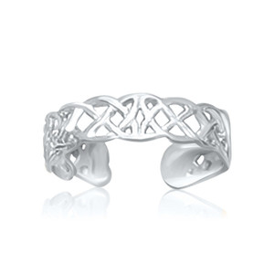 14k White Gold Toe Ring in a Celtic Knot Style P150-76963