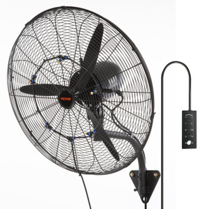 Wall-Mount Misting Fan, 24 Inch, 3-speed High Velocity Max. 7000 CFM, Waterproof Oscillating Indust E415-GYBGSFSYCSS24BCVOV1