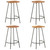 Bar Stool Set of 4 natural wood and black A949-320652