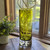 11" Green Crystal Glass Cylinder Table Vase N270-484493