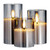  Gray Flickering Flameless Candles, Set of 3 Battery Operated Flameless Led Candles with 10-Key Rem E415-DZPZZLZ3INCH8J8A2V9