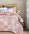 Pink Knitted Cotton Geometric Throw N270-516520