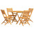 Garden Dining Set Natural Teak Teak wood Medium Foldable A949-3155022