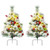 2 Feet Set of 2 Pre-lit Pathway Flocked Christmas Trees Battery Powered B593-CM22864