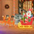 Lighted Christmas Santa on Sleigh with Reindeer and LED Lights - Color: Brown D681-CM25022US