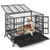 38 Inch Foldable Heavy-Duty Metal Dog Cage with Lockable Rolling Casters and Tray-38 inches - Color D681-PU10039BK