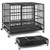 38 Inch Foldable Heavy-Duty Metal Dog Cage with Lockable Rolling Casters and Tray-38 inches - Color D681-PU10039BK