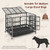 38 Inch Foldable Heavy-Duty Metal Dog Cage with Lockable Rolling Casters and Tray-38 inches - Color D681-PU10039BK