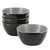 Hometrends Soho Lounge 4 Piece 6 Inch Stoneware Bowl Set in Grey D970-130142.01