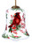 Cardinal Perched on Winter Berries Hand Painted Mouth Blown Glass Ornament N270-477481