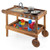 Outdoor Movable Mud Kitchen with 2 Rolling Wheels and 1 Push Handle-Natural B593-TY347733