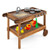 Outdoor Movable Mud Kitchen with 2 Rolling Wheels and 1 Push Handle-Natural B593-TY347733