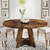 Modern Kitchen 4-Person Circular Dining Table in Rustic Brown Wood Finish Q280-WEHHK56678