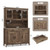 Kitchen Freestanding Hutch Cabinet with Microwave Countertop-Brown B593-KC57213+