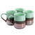 Gibson Home Copper Tonal 4 Piece 18 Ounce Stoneware Cup Set in Celadon D970-142966.01
