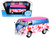 Volkswagen Type 2 (T1) Delivery Van "Love" Pink and Blue Metallic 1/24 Diecast Model Car by Motormax F977-79581