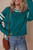 Blackish Green Contrast Striped Patchwork Round Neck Drop Shoulder Sweatshirt T543-8783352430834