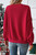 Fiery Red Contrast Bow Decor Dropped Sleeve Crewneck Sweatshirt T543-8793114050802