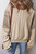Parchment Knit Crochet Exposed Seam Ribbed Trim Sweatshirt T543-8797435953394