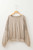 Parchment Knit Crochet Exposed Seam Ribbed Trim Sweatshirt T543-8797435953394