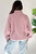 Fushia Stand Neck Half Button Zip Pocket Plush Sweatshirt T543-8798845501682