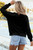 Black Tinsel Game Day Drop Shoulder Graphic Sweatshirt T543-8797426254066