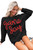 Black Tinsel Game Day Drop Shoulder Graphic Sweatshirt T543-8797426254066