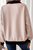 Oatmeal Textured Colorblock Edge Buttoned Collar Sweatshirt T543-8786255773938