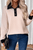 Oatmeal Textured Colorblock Edge Buttoned Collar Sweatshirt T543-8786255773938