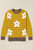 Yellow Stripe Daisy Floral Knitted Round Neck Sweater T543-8797504143602