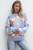 Beau Blue Floral O Neck Drop Shoulder Knitted Sweater T543-8798854480114