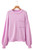 Pink Raw Edge Ribbed Detail Drop Shoulder Sweater T543-8793124012274