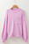 Pink Raw Edge Ribbed Detail Drop Shoulder Sweater T543-8793124012274