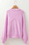 Pink Raw Edge Ribbed Detail Drop Shoulder Sweater T543-8793124012274