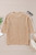 Light French Beige Contrast Striped 3/4 Sleeve Crew Neck Sweater T543-8782362411250