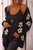 Black Floral Print Knitted Open Front Loose Cardigan T543-8773774541042