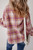 Pink Plaid Print Chest Pocket Long Sleeve Shacket T543-8783378448626