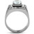 TK348 - High polished (no plating) Stainless Steel Ring with AAA Grade CZ  in Clear A874-TK348