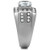 TK348 - High polished (no plating) Stainless Steel Ring with AAA Grade CZ  in Clear A874-TK348