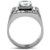 TK348 - High polished (no plating) Stainless Steel Ring with AAA Grade CZ  in Clear A874-TK348
