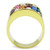 TK1397 - IP Gold(Ion Plating) Stainless Steel Ring with Top Grade Crystal  in Multi Color A874-TK1397